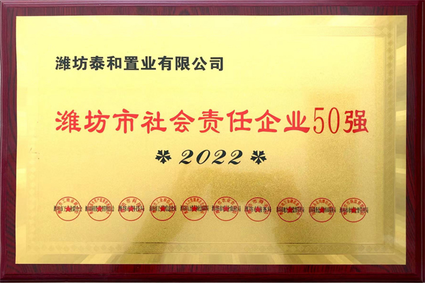 濰坊市社會(huì)責(zé)任企業(yè)50強(qiáng)